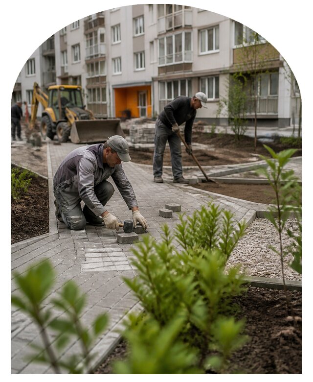 Благоустройство двора многоквартирного дома в Смоленске